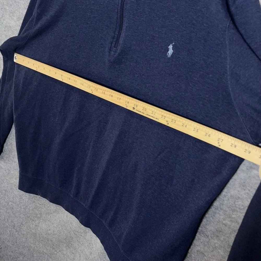 Polo Ralph Lauren 1/4 Zip Sweater Men 3XLT Blue Embroidered Pony‎ Classic